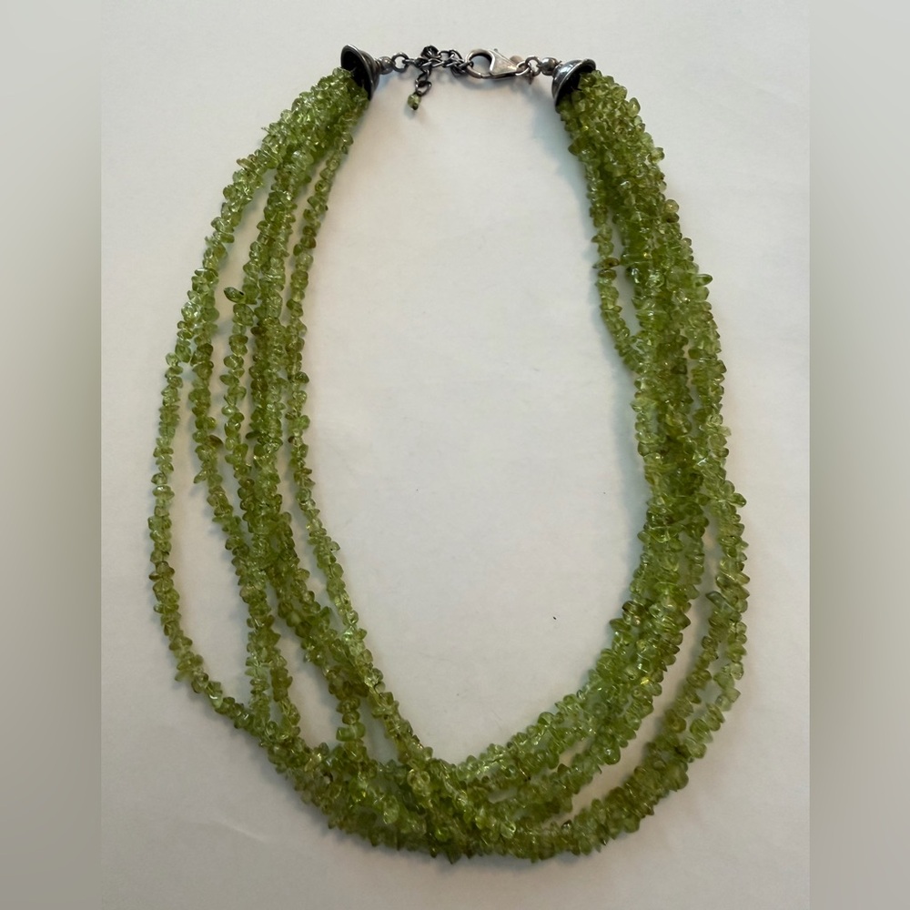 VTG Silpada Sterling Silver Multi Strand Peridot Necklace